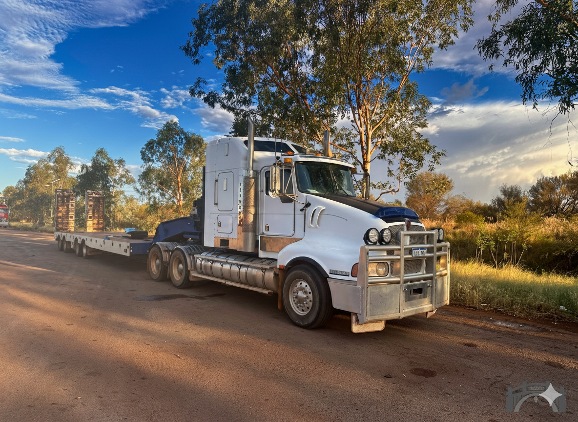 Heavy haulage truck and float