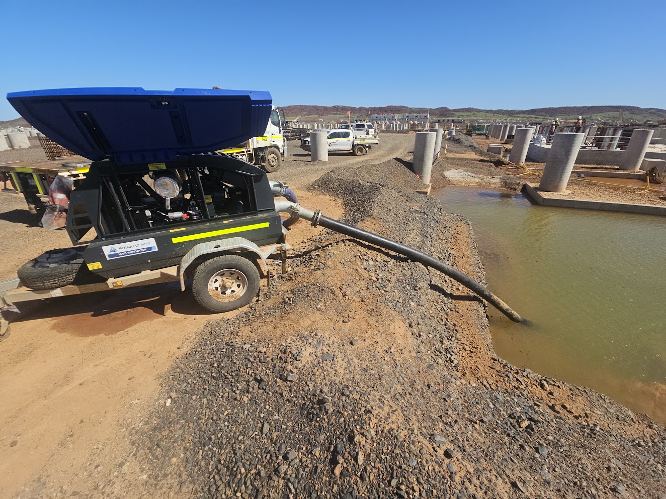 Dewatering pump on site