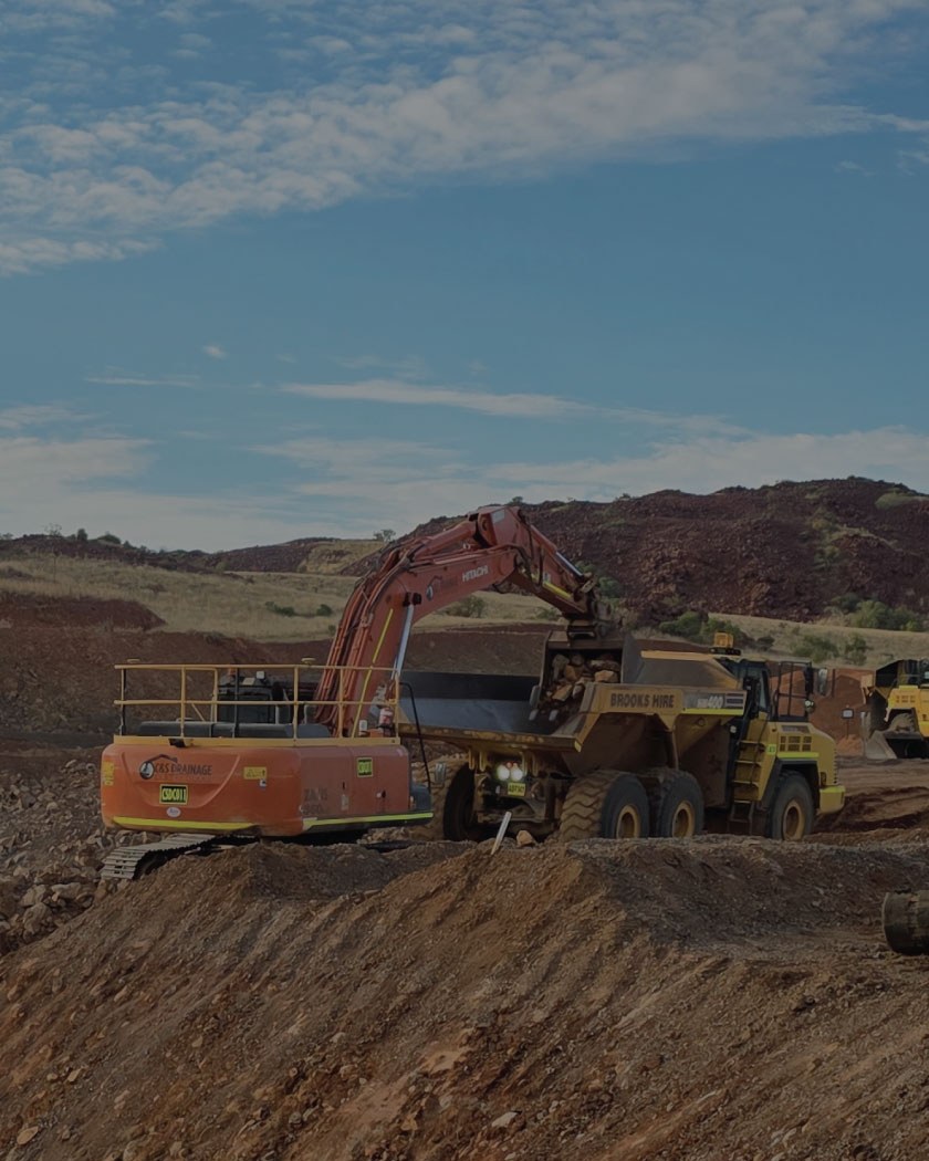 Excavators loading out on the Ceres site